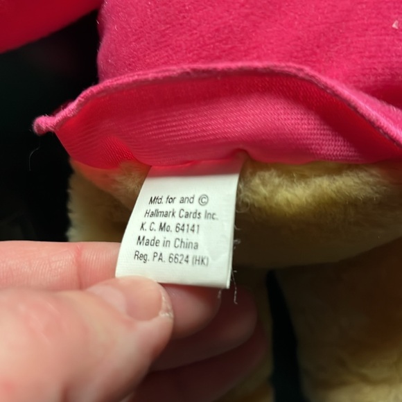 Vintage Hallmark Kissing Teddy Bears Heart Magnetic Nose 10" Stuffed Plush Toys - Picture 4 of 5